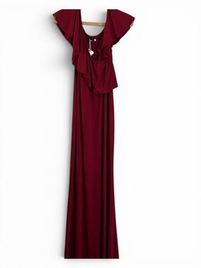 NWT Molli Burgundy Ruffle Maxi Dress